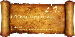 Lábdy Tertullia névjegykártya